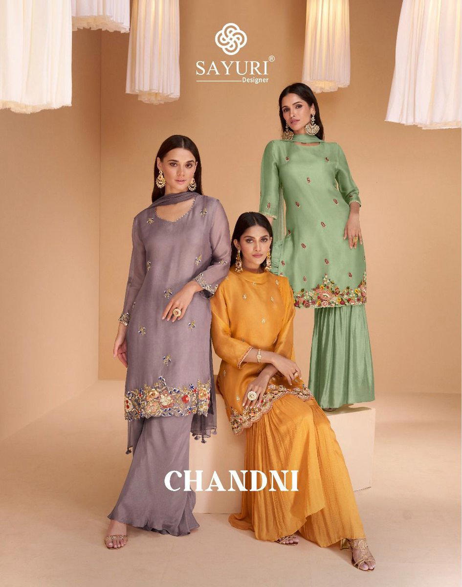 CHANDNI BY SAYURI ORGANZA SILK SALWAR KAMEEZ MANUFACTURER IN INDIA 1
