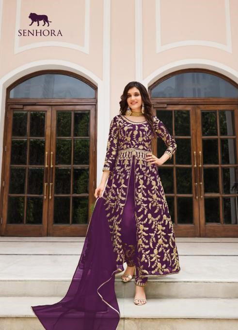 2067 COLOUR BY SENHORA BUTTERFLY NET SALWAR KAMEEZ WHOLESALER IN INDIA 1