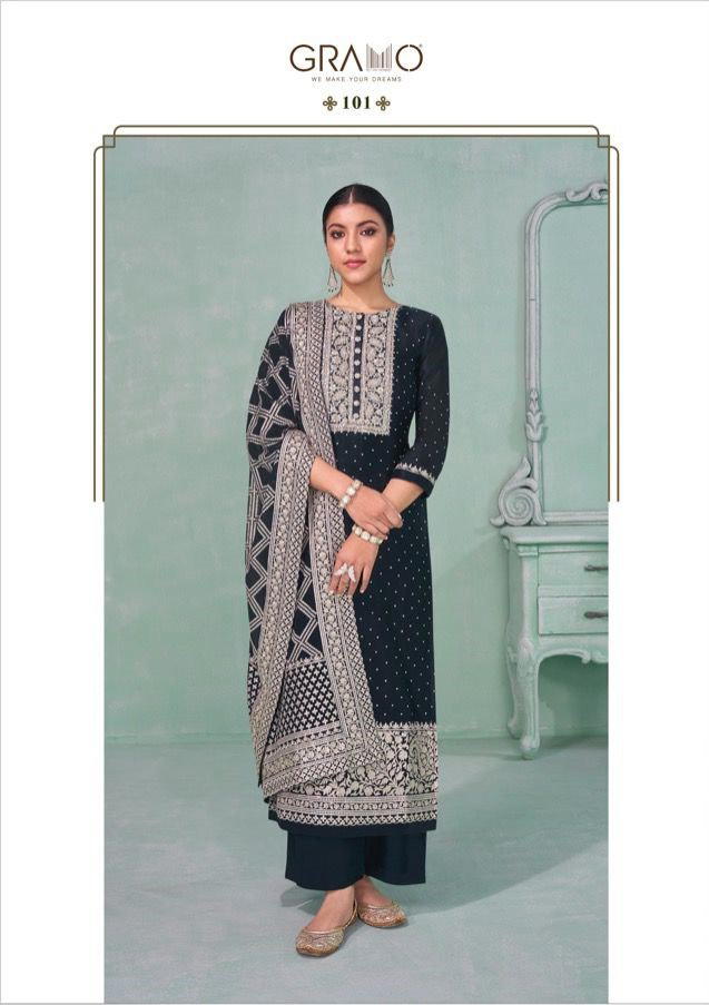 ANOKHI BY GRAMO GEORGETTE SALWAR KAMEEZ WHOLESALER IN INDIA 1