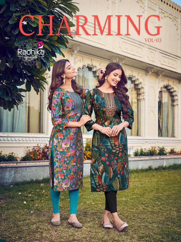CHARMING VOL 3 BY RADHIKA LIFESTYLE CHANDERI SALWAR KAMEEZ WHOLESALER IN INDIA