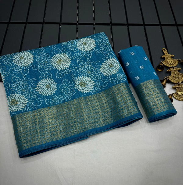 JAMDANI FLOWER BY MERAKI COTTON SILK SAREE WHOLESALER IN SURAT