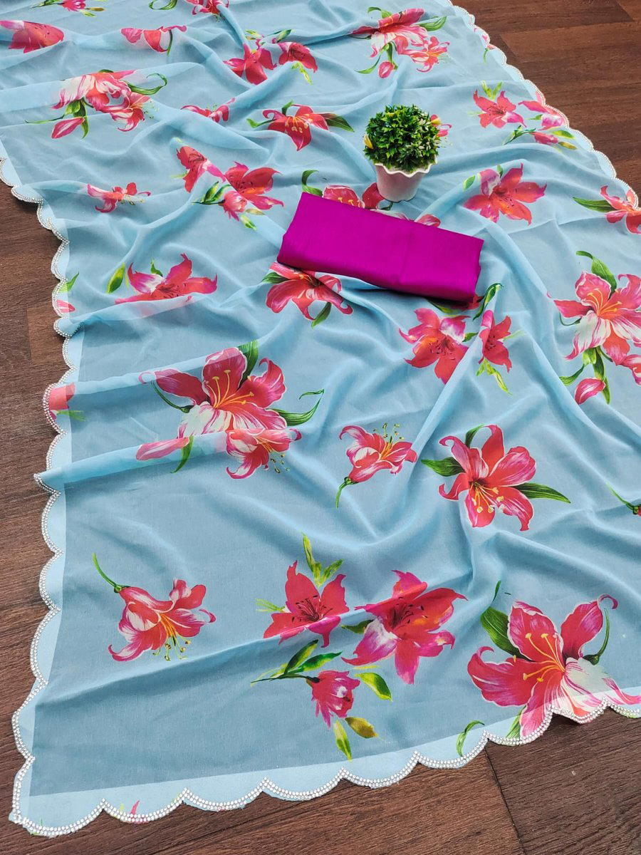 LF 6 BY SAGAR IMPEX FAUX GEORGETTE SAREE MANUFACTURER IN INDIA 1
