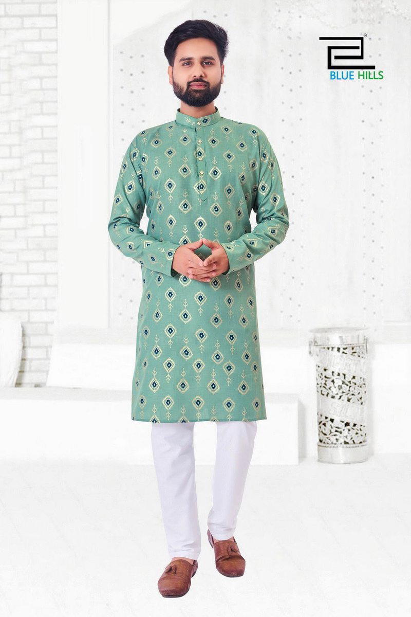 ETHNICITY BY BLUE HILLS PRINTED KURTA & PAYJAMA MENS WEAR EXPORTER IN INDIA 1