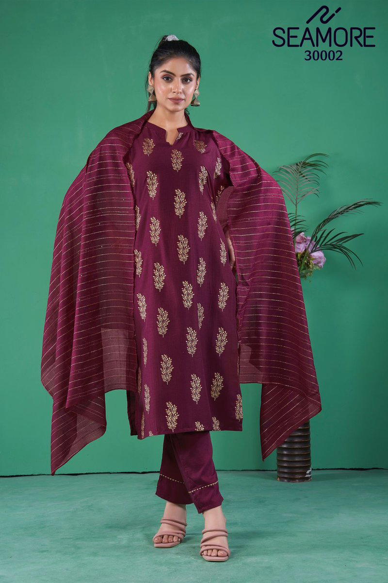 DESILOOK BY SEAMORE FOIL PRINT SALWAR KAMEEZ EXPORTER IN INDIA 1