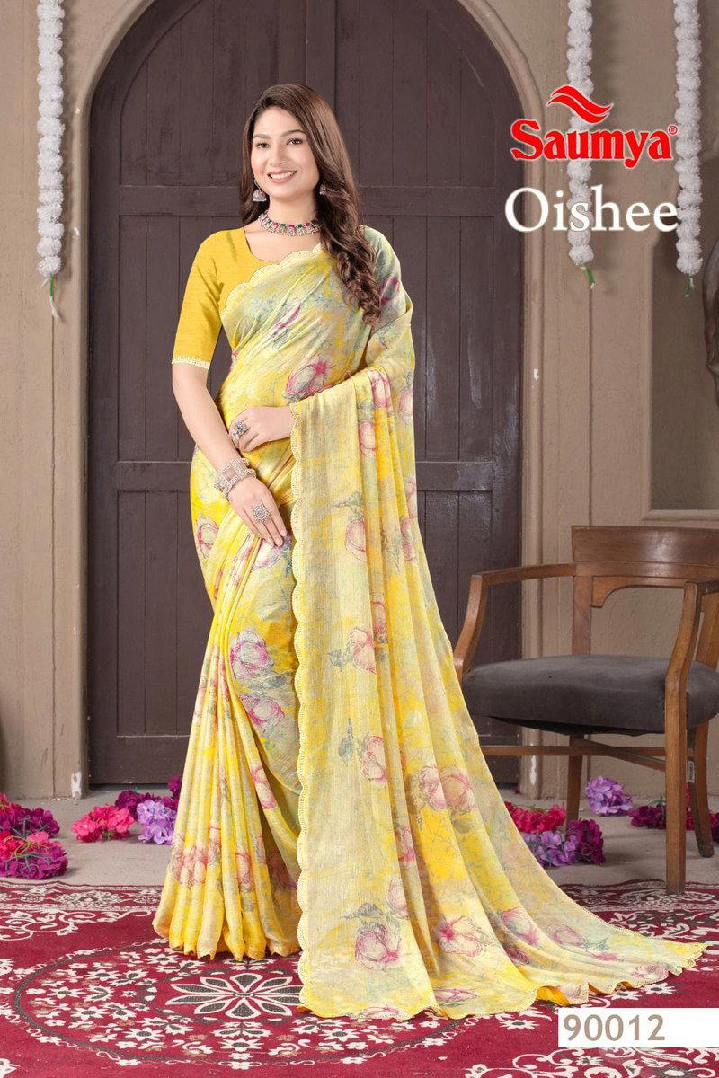 OISHEE BY SAUMYA CHIFFON BRASSO WITH ZARI SAREE EXPORTER IN INDIA 1