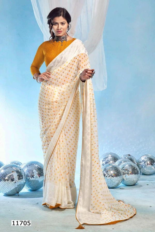 AMBER PLUS VOL 2 BY 5D DESIGNER PURE GEORGETTE SAREE MANUFACTURER IN GUJARAT