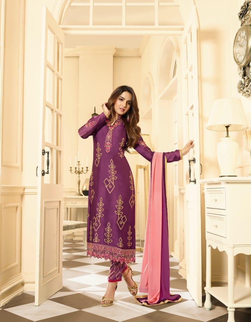 AMIRAH BY SAGAR IMPEX SATIN GEORGETTE HEAVY EMBROIDERY SALWAR KAMEEZ MANUFACTURER IN GUJARAT 1