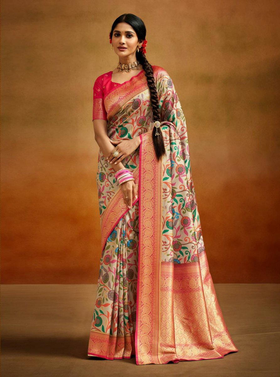 MOGHRA SILK BY RAJPATH TUSSER SILK KALAMKARI SAREE EXPORTER IN GUJARAT 1