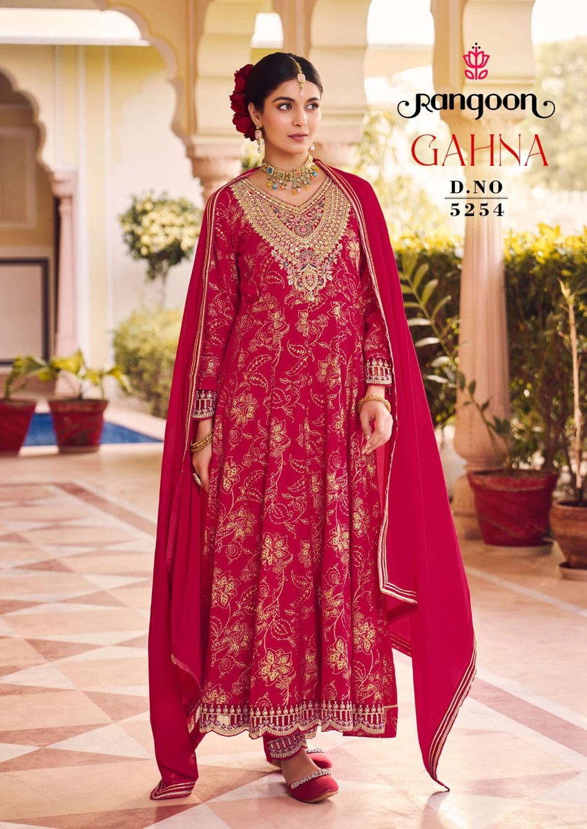 GHANA BY RANGOON REYON PRINTED WITH EMBROIDERY SALWAR KAMEEZ WHOLESALER IN INDIA 1