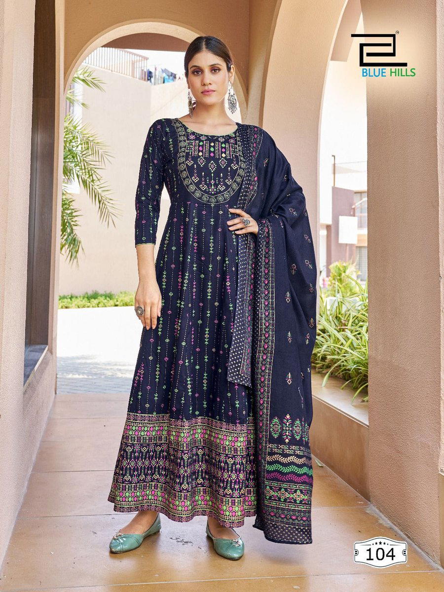 MASAKALI BY BLUE HILLS HEAVY RAYON PRINTED SALWAR KAMEEZ MANUFACTURER IN INDIA 1