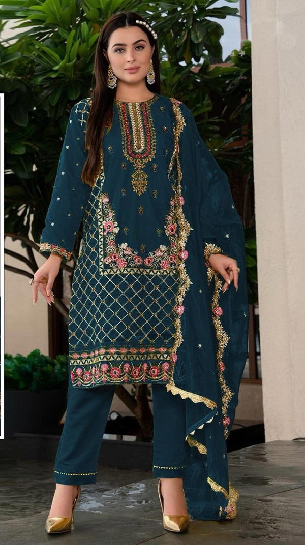 1092 BY MAARIA FAUX GEORGETTE WITH EXCLUSIVE SEQUENCE SALWAR KAMEEZ WHOLESALER IN INDIA
