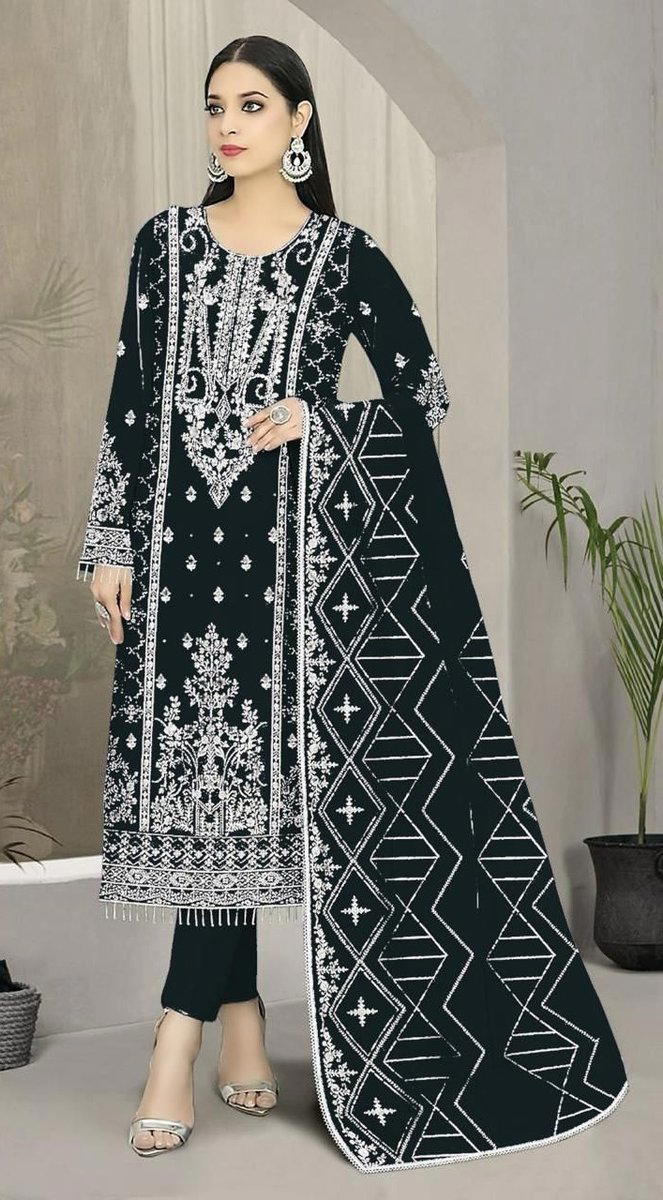 1661 COLOUR BY HUSNARA ORGANZA WITH HEAVY EMBROIDERY SALWAR KAMEEZ WHOLESALER IN SURAT 1