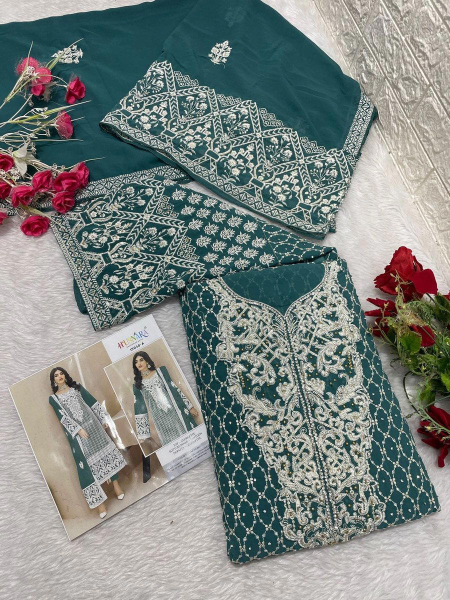 15030 COLOUR BY HUSNARA GEORGETTE WITH EXCLUSIVE ZARI SALWAR KAMEEZ MANUFACTURER IN INDIA 1