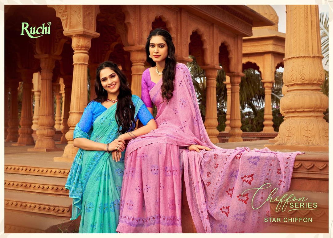 Star Chiffon 151 BY RUCHI DESIGNER SAREE WHOLESALER IN INDIA 1