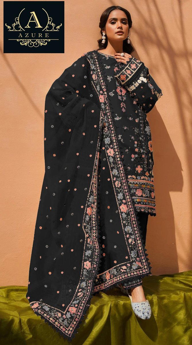 DN 14097 BY HUSNARA DESIGNER EMBROIDERY SALWAR SUIT WHOLESALER IN INDIA 1