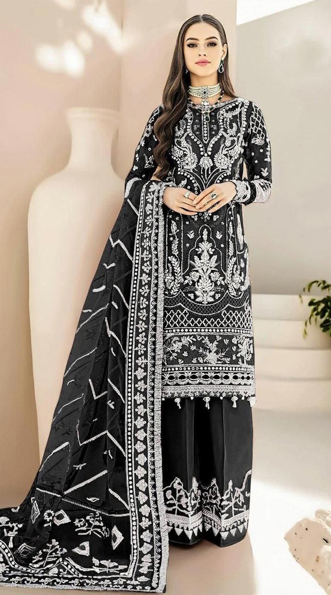 DN 1672 BY HUSNARA DESIGNER GEORGETTE SALWAR SUIT WHOLESALER IN INDIA 1
