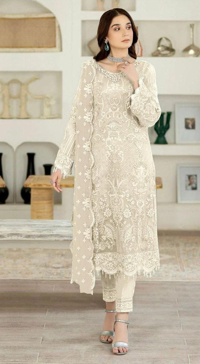 DN 1636 BY HUSNARA DESIGNER GEORGETTE SALWAR SUIT WHOLESALER IN INDIA 1