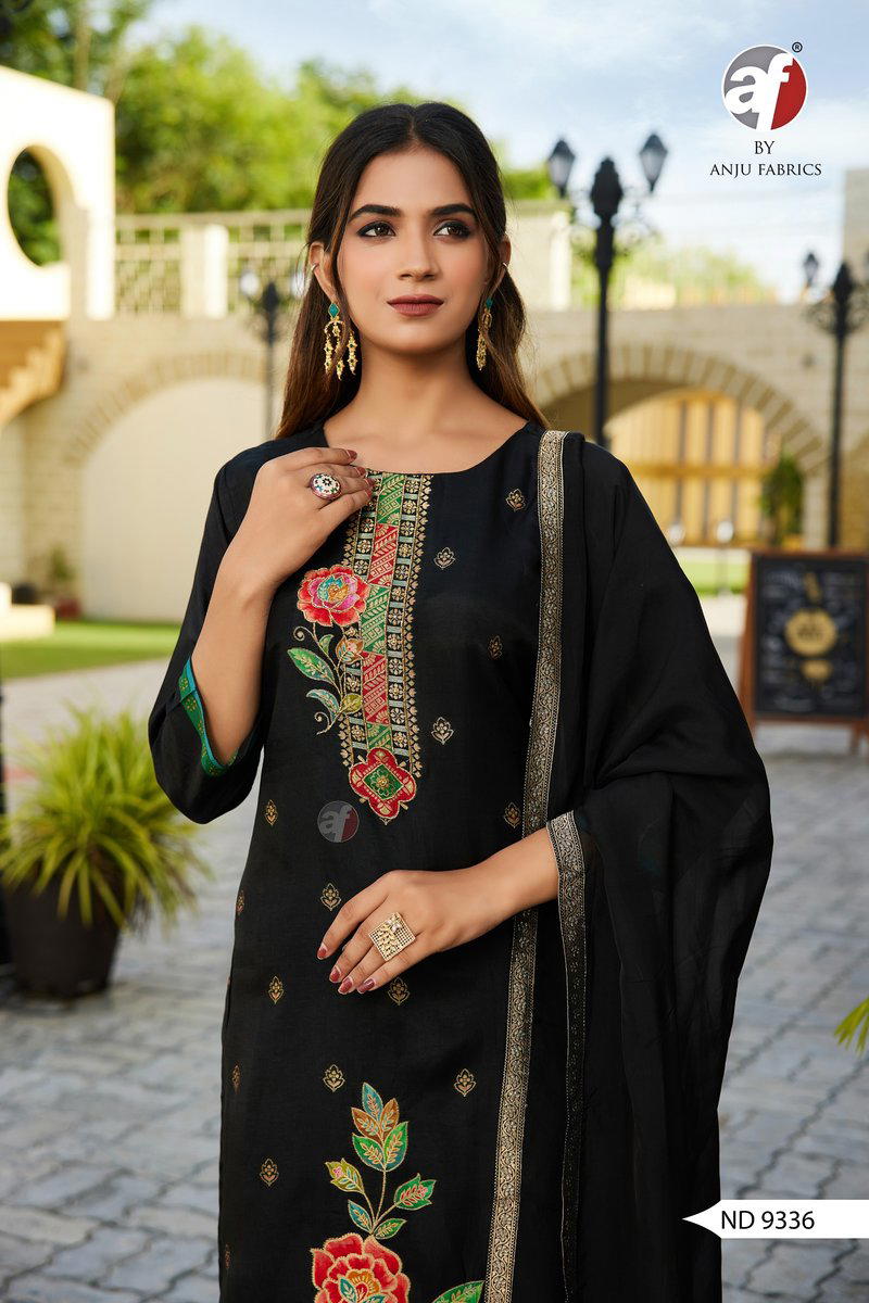 DN 9336 BY ANJU FABRIC DESIGNER SILK SALWAR SUIT WHOLESALER IN INDIA 1