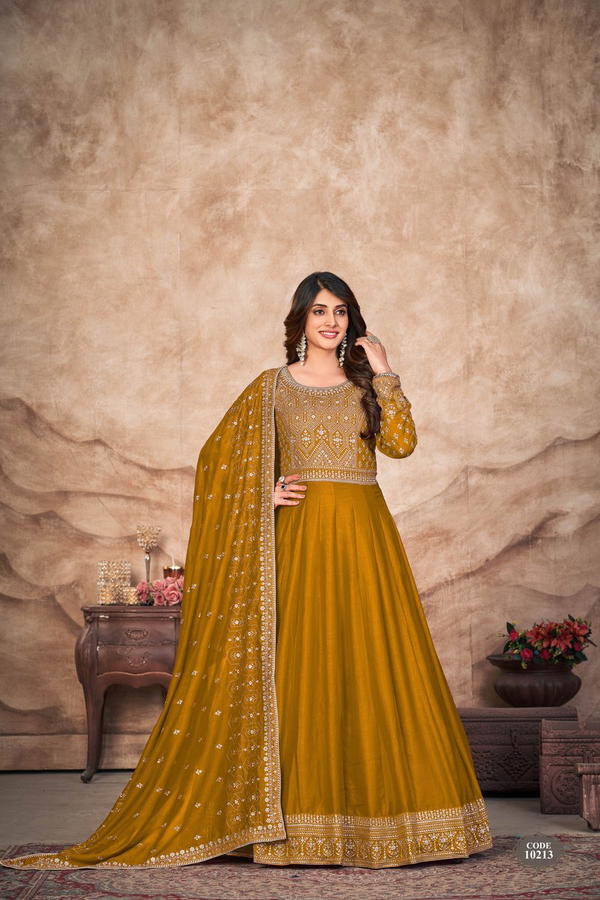 ANJUBAA VOL 21 BY DANI CREATION DESIGNER SILK GOWN WHOLESALER IN INDIA