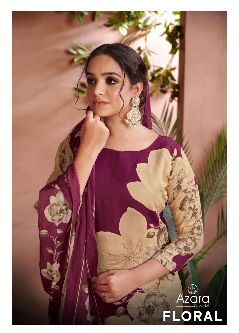 FLORAL BY AZARA DESIGNER COTTON SALWAR SUIT WHOLESALER IN INDIA 1
