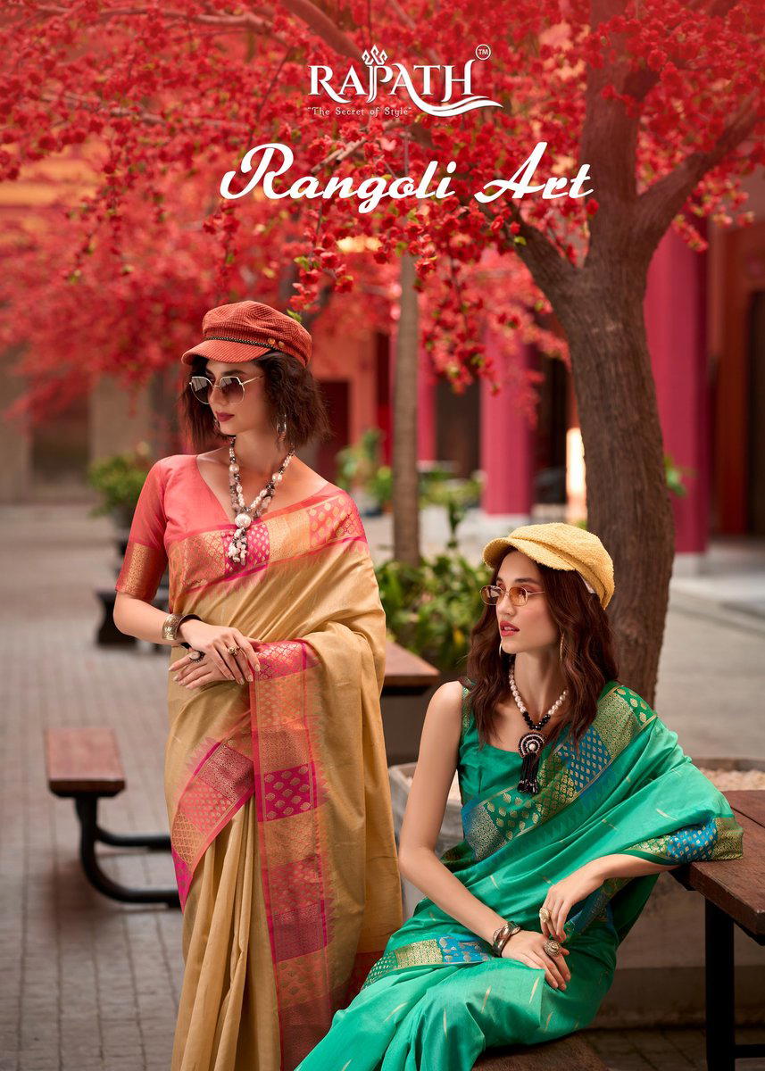 RANGOLI ART BY RAJPATH DESIGNER SILK SAREE WHOLESALER IN INDIA 1