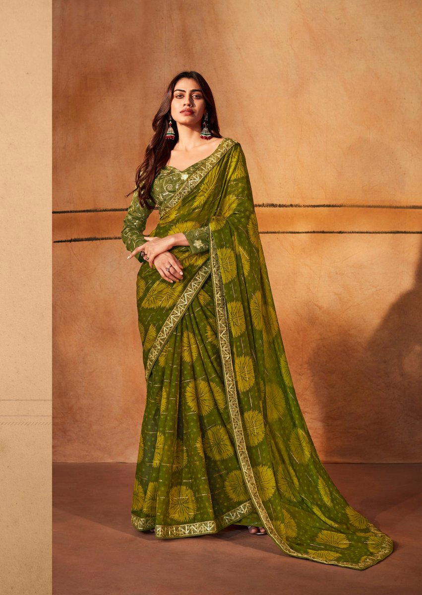 GERUA BY STAVAN DESIGNER CHIFFON SAREE WHOLESALER IN SURAT 1