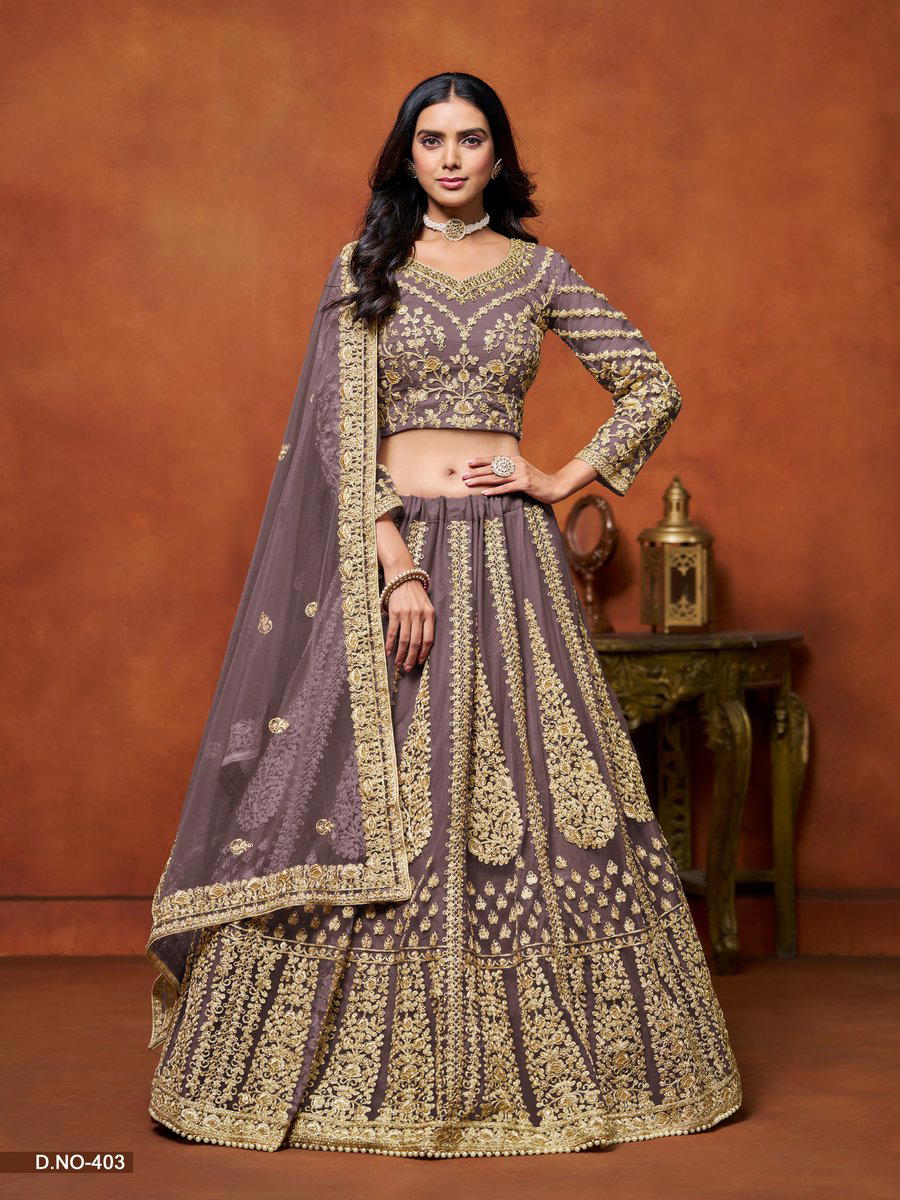 MEHVISH VOL 4 BY DANI CREATION DESIGNER NET LEHENGA CHOLI WHOLESALER IN INDIA 1