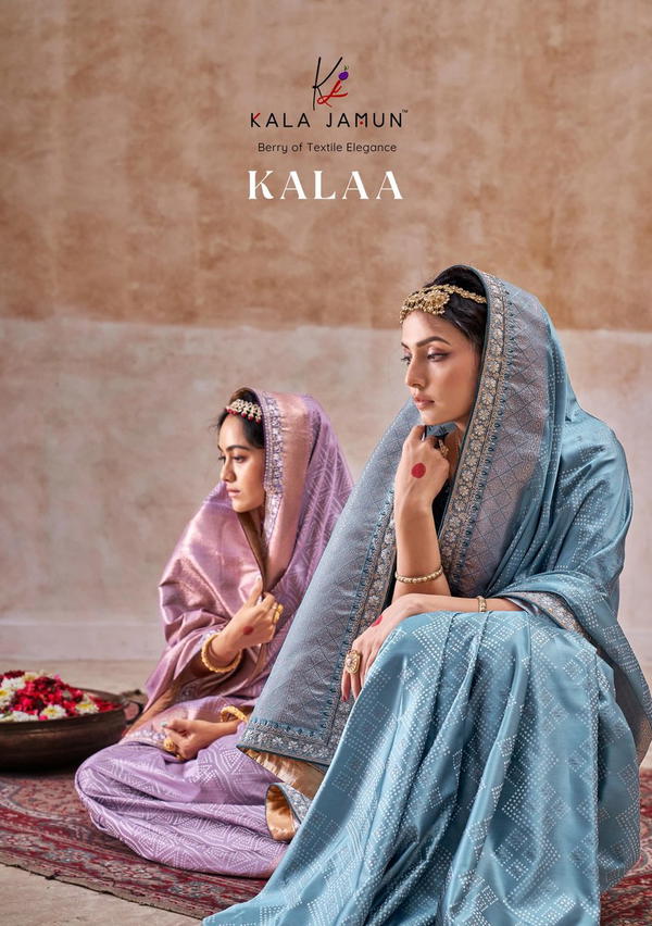 KALAA BY RAJYOG DESIGNER SATTIN SILK SAREE WHOLESALER IN INDIA