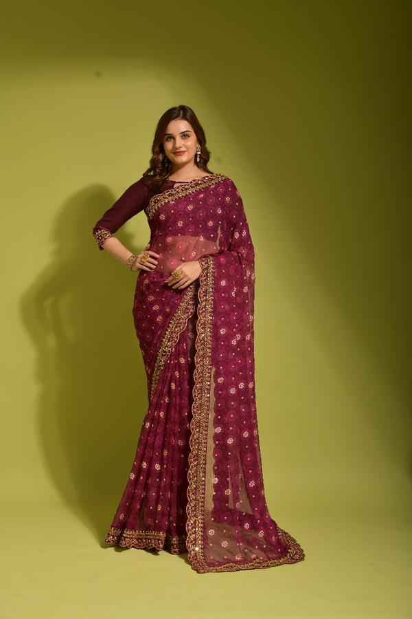 FLORAL VOL 7 BY PC DESIGNER FEORGETTE SAREE WHOLESALER IN INDIA