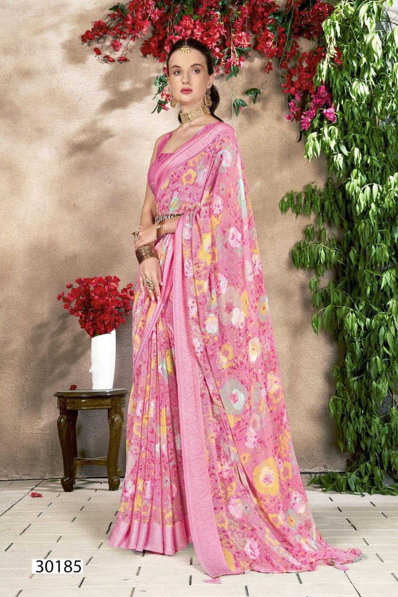 KANUPRIYA 12 VALLABHI PRINTS DESIGNER GEORGETTE SAREE WHOLESALER IN INDIA 1