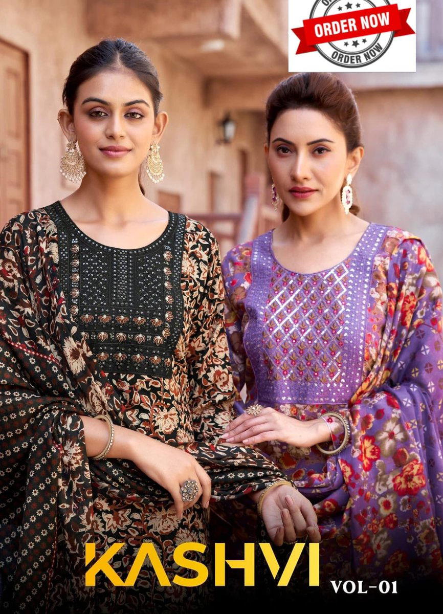 KASHVI VOL 1 BY FASHIION TALK DESIGNER EMBROIDERY SALWAR SUIT WHOLESALER IN INDIA 1