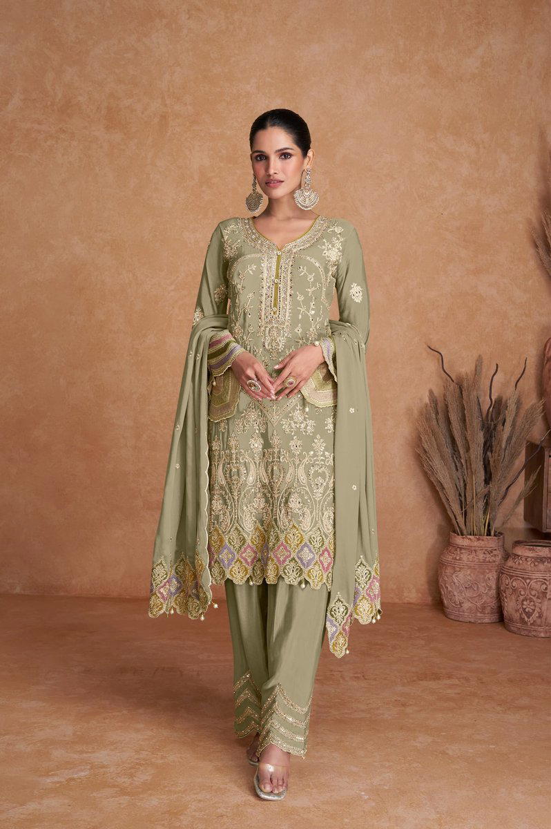 LIYANA BY GULKAYRA DESIGNER CHINON SALWAR SUIT WHOLESALER IN INDIA 1