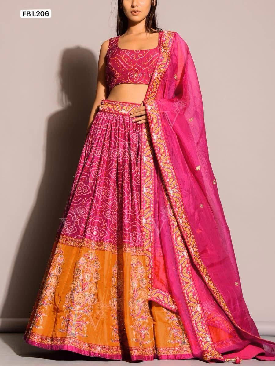 L206 BY FB DESIGNER SATIN SILK LEHENGA CHOLI WHOLESALER IN INDIA 1