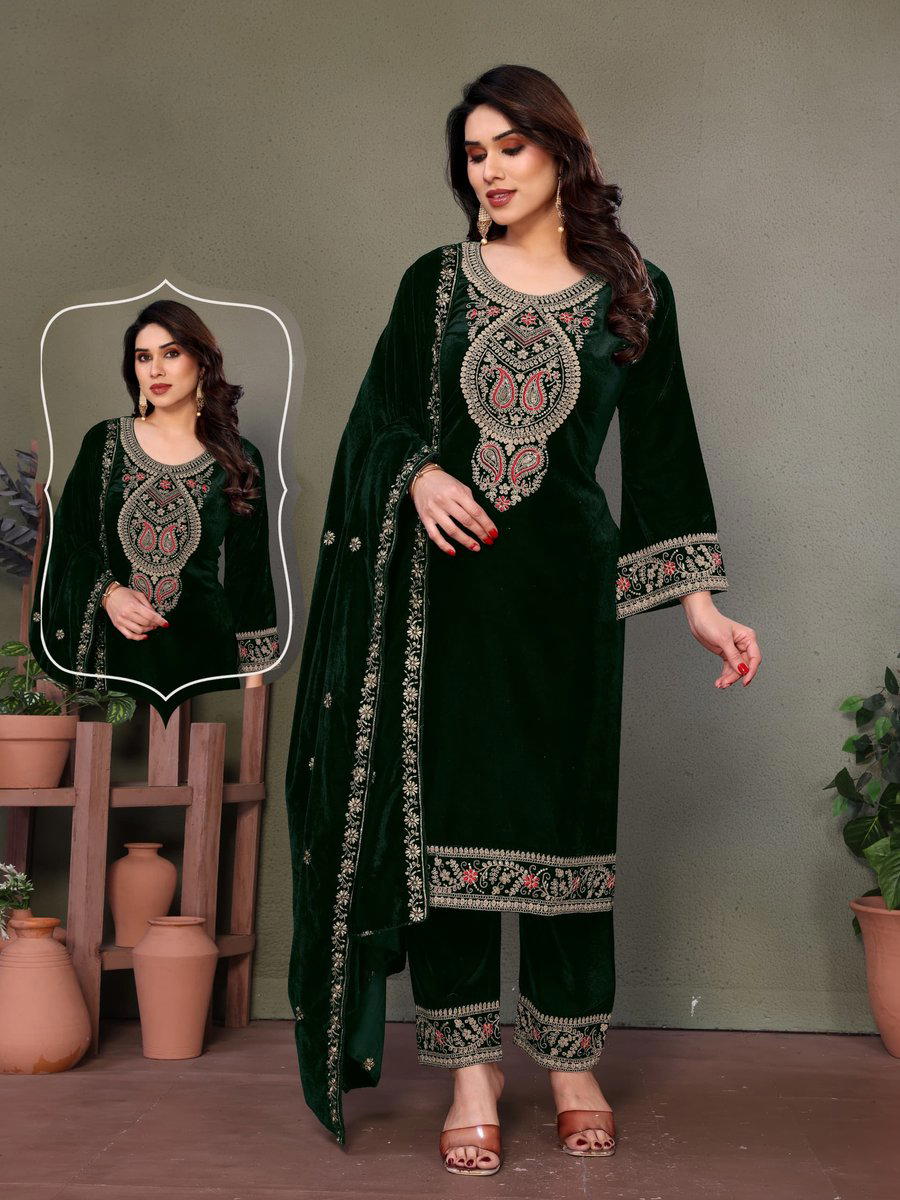 D.NO 1007 BY AARSH DESIGNER VELVET SALWAR SUIT WHOLESALER IN INDIA 1