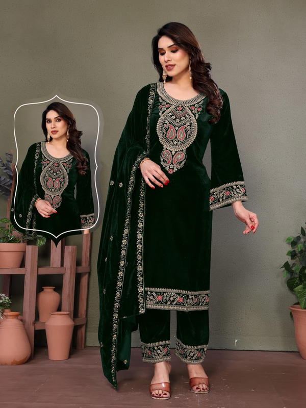 D.NO 1007 BY AARSH DESIGNER VELVET SALWAR SUIT WHOLESALER IN INDIA