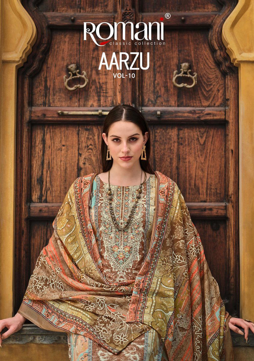 AARZU VOL 10 BY ROMANI DESIGNER COTTON SALWAR SUIT WHOLESALER IN INDIA 1