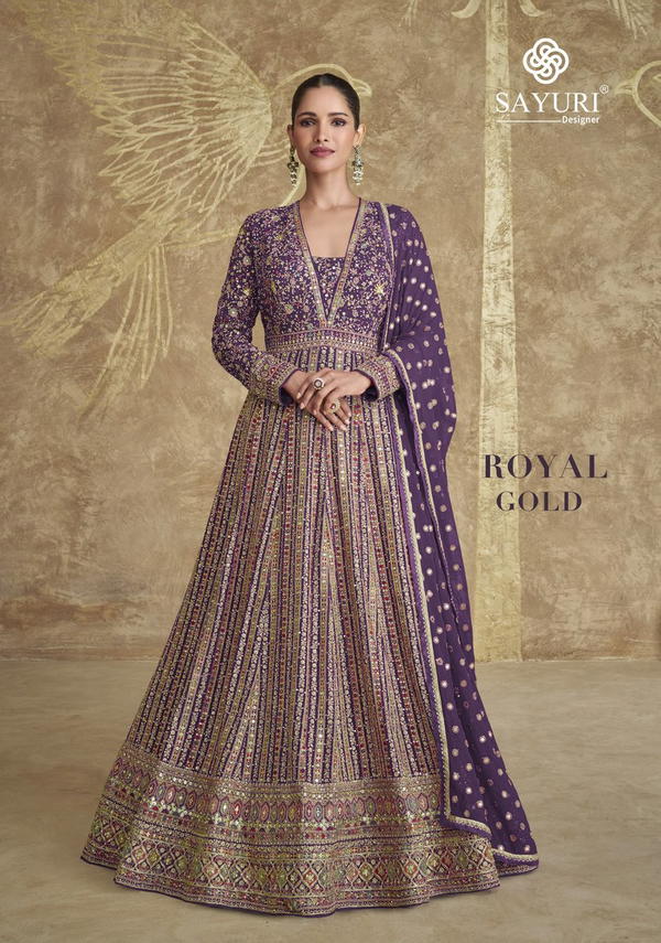 ROYAL GOLD BY AASHIRWAD DESIGNER GEORGETTE GOWN WHOLESALER IN INDIA