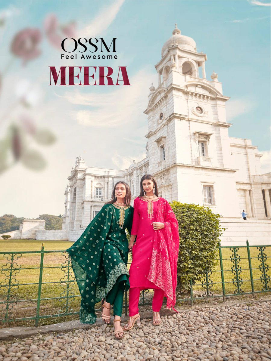 MEERA BY OSSM DESIGNER DOLA SILK SALWAR SUIT WHOLESALER IN INDIA 1