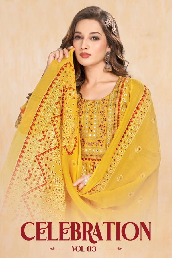 CELEBRATION VOL 3 BY BEAUTY QUEEN DESIGNER EMBROIDERY GOWN WHOLESALER IN INDIA