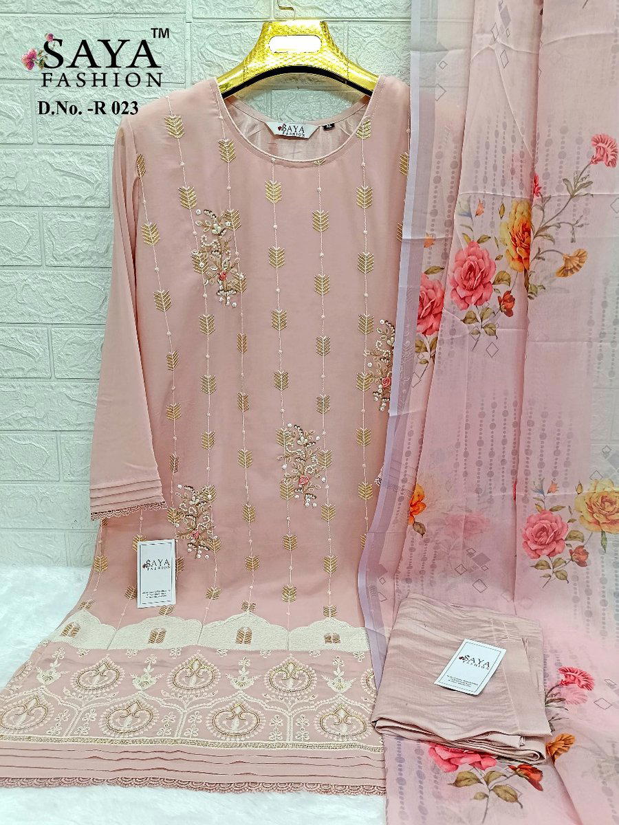 D.NO R023 BY SHREE FAB DESIGNER GEORGETTE SALWAR SUIT WHOLESALER IN INDIA 1