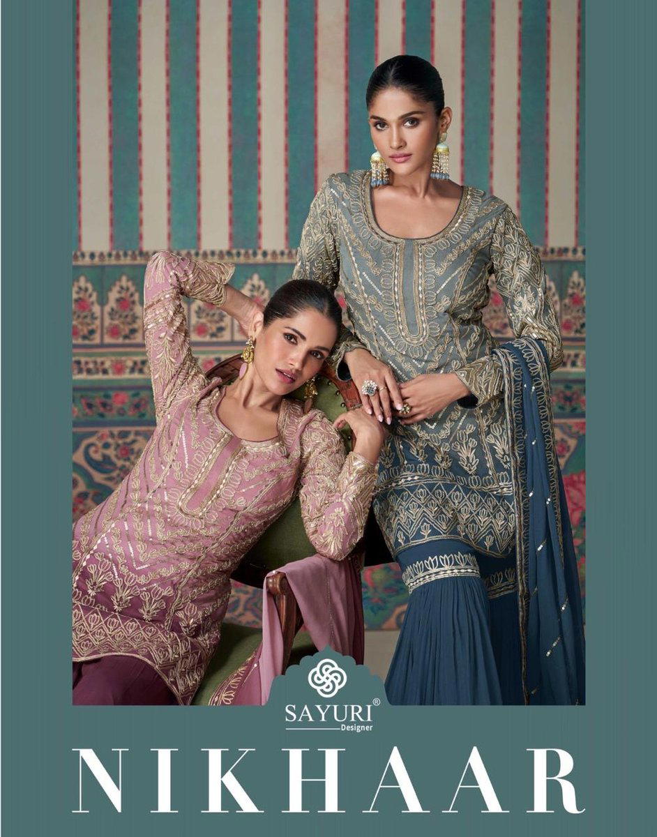 NIKHAAR BY SAYURI DESIGNER GEORGETTE PAKISTANI SALWAR SUIT WHOLESALER IN INDIA 1
