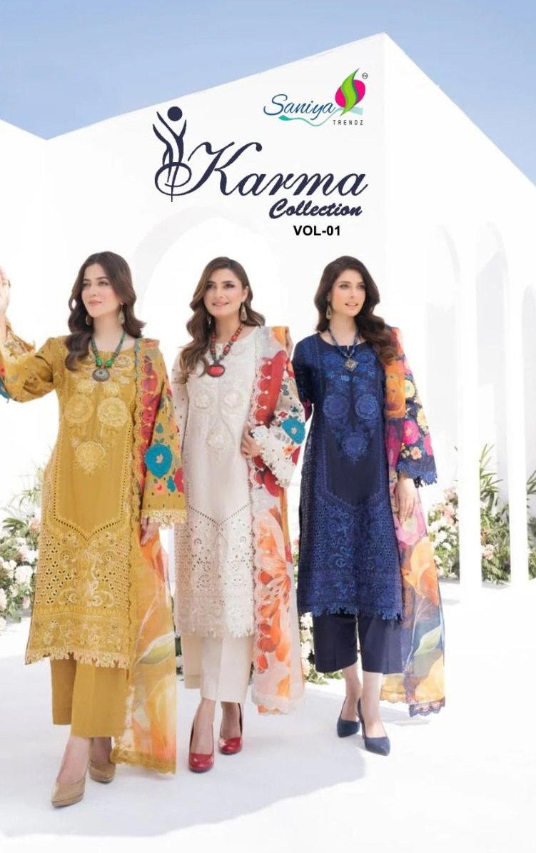 KARMA VOL 1 BY SANIYA TRENDZ DESIGNER COTTON SALWAR SUIT WHOLESALER IN INDIA 1