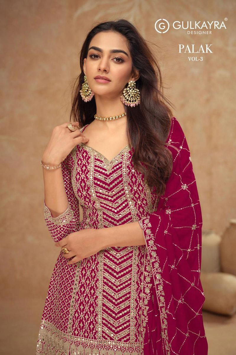 PALAK VOL 3 BY GILKAYRA DESIGNER CHINON SALWAR SUIT WHOLESALER IN INDIA 1