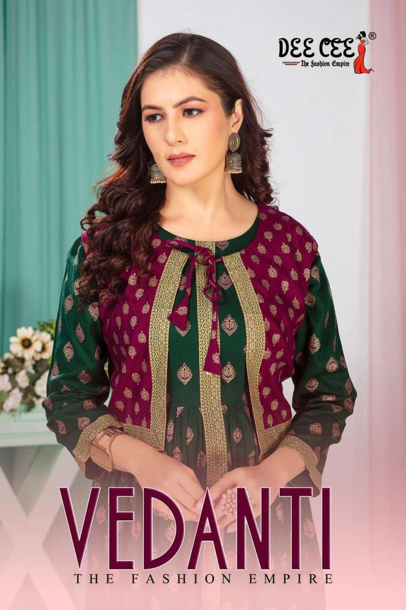 VEDANTI BY DEECEE DESIGNER DESIGNER LONG KURTI WHOLESALER IN INDIA 1