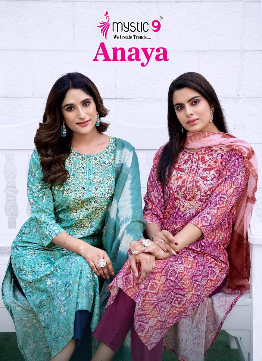 ANAYA VOL 1 BY MYSTIC 9 DESIGNER EMBROIDERY SALWAR SUIT WHOLESALER IN INDIA 1