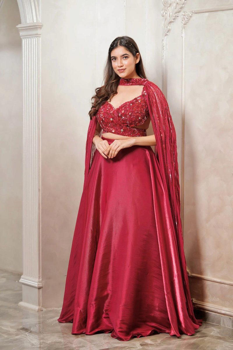 L313 BY FB DESIGNER SATIN SILK LEHENGA CHOLI WHOLESALER IN INDIA 1