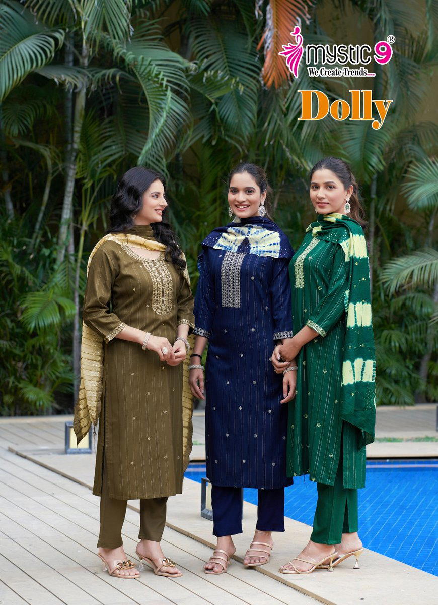 DOLLY VOL 5 BY MYSTIC9 DESIGNER EMBROIDERY SALWAR SUIT WHOLESALER IN INDIA 1