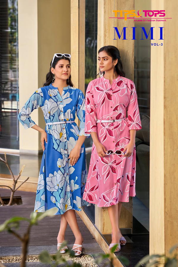 MIMI VOL 3 BY TIPS & TOPS DESIGNER BELT KURTI WHOLESALER IN INDIA