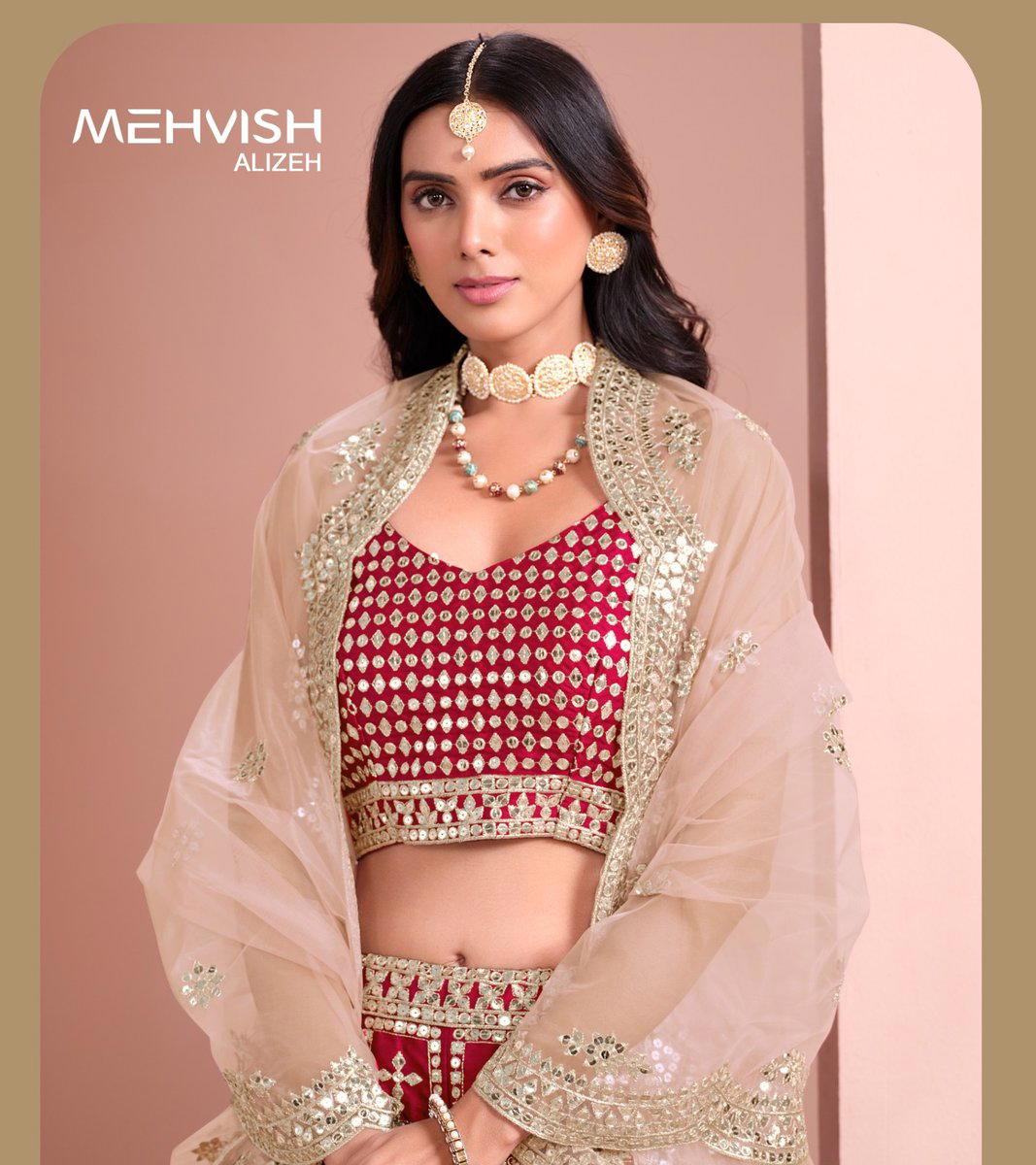 ALIZEH BY MEHVISH DESIGNER SILK LEHENGA CHOLI WHOLESALER IN INDIA 1