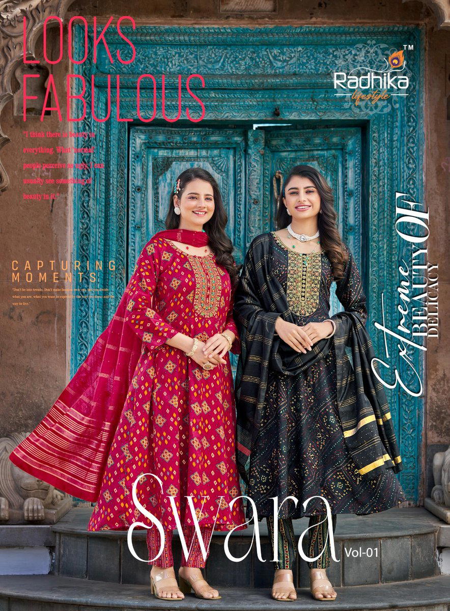 SWARA VOL 1 BY RADHIKA LIFESTYLE DESIGNER ANARKALI GOWN WHOLESALER IN INDIA 1